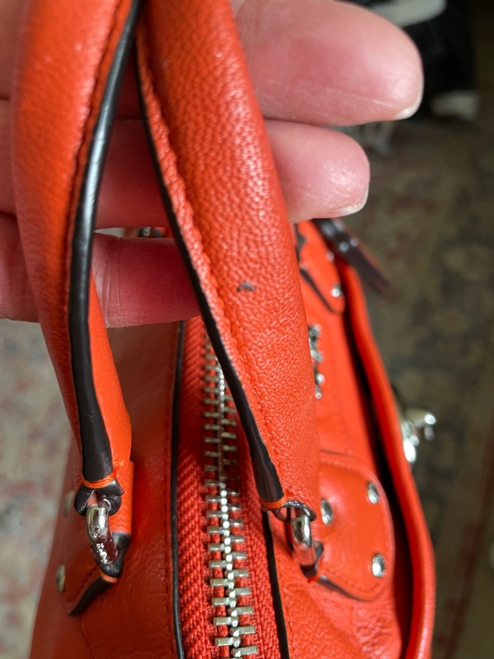 COACH RHYDER 24 IN VERMILLION LEATHER-PERFECT COLOR FOR SPRING/SUMMER. - Picture 6 of 16